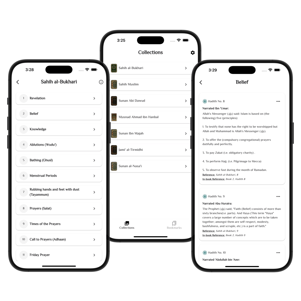 Sunnah App Screens
